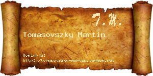 Tomasovszky Martin névjegykártya