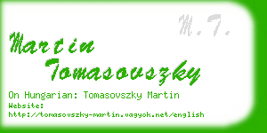 martin tomasovszky business card
